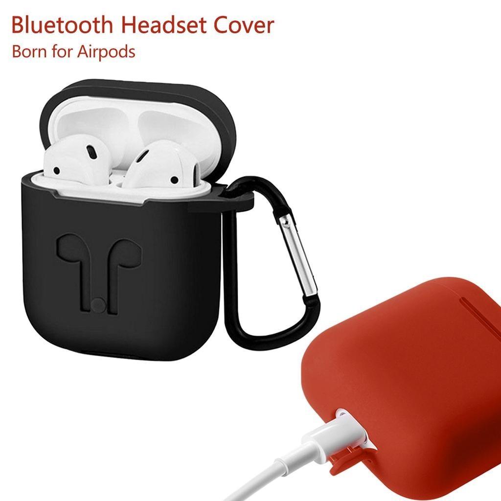 Airpods Protective Case Set Silicone Flip Style Trendy Solid Color