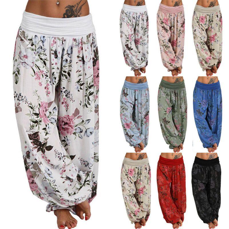 Pantaloni da Yoga Harem da Donna Thailandesi con Comoda Vita Elastica e Vestibilità Ampia