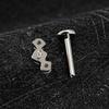 Right Grand ASTM F136 Titanium Triple CZ Cluster Cartilage Earring 16G Mini CZ Labret Tragus Helix Medusa Flat Back Piercing