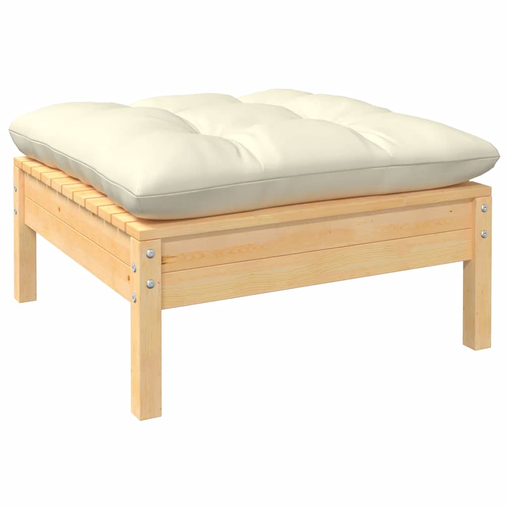 Vidaxl 4-Cz. Set da Giardino, Cuscini Crema, Pino