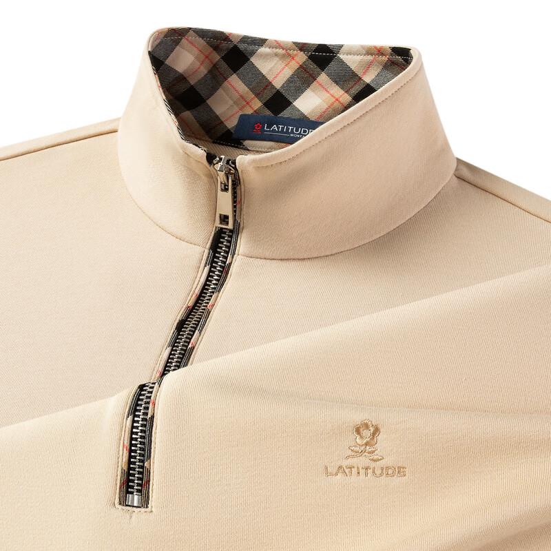 MONTAGUT Men's Embroidered Polo Collar Sweatshirt