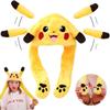 Led Plush Rabbit Hats Glowing Pikachu Ears Hat Cute Stitch Moving Ears Cap Adult Children Funny Festival Party Dress Up