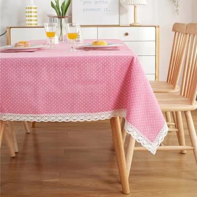 Mantel de mesa de té de encaje de encaje de punto blanco pequeño de algodón y poliéster