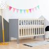 Grey Baby Cot + Natural Varnished Bars 60 X 120 Cm