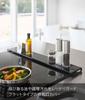 Yamazaki Exhaust Vent Cover, Flat Type, W60, Black, Approx. W63 x D10 x H2.5cm, Tower, Slim, Oil Splash Guard, Easy to Clean, 5735