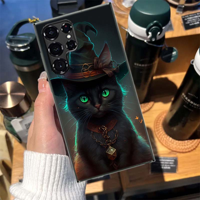 Halloween Magic Cat Cases Phone Case for Samsung Galaxy S26 Ultra S25 Edge S24 S23 FE S21 Plus S20 S22 S10 Cover TPU Capa Shell