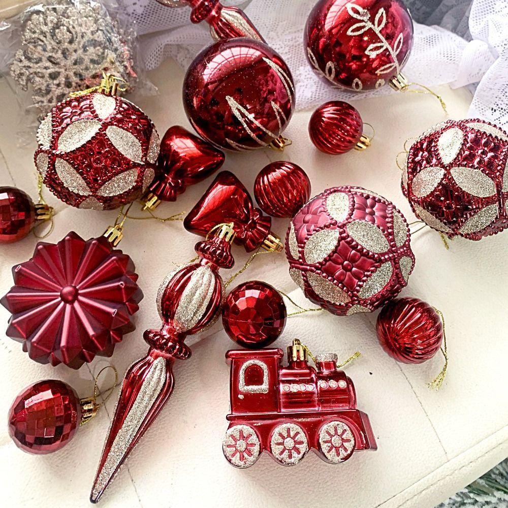 60pcs Reusable Glitter Christmas Balls Pendant Shatterproof Xmas Tree Ornaments  Holiday Festive
