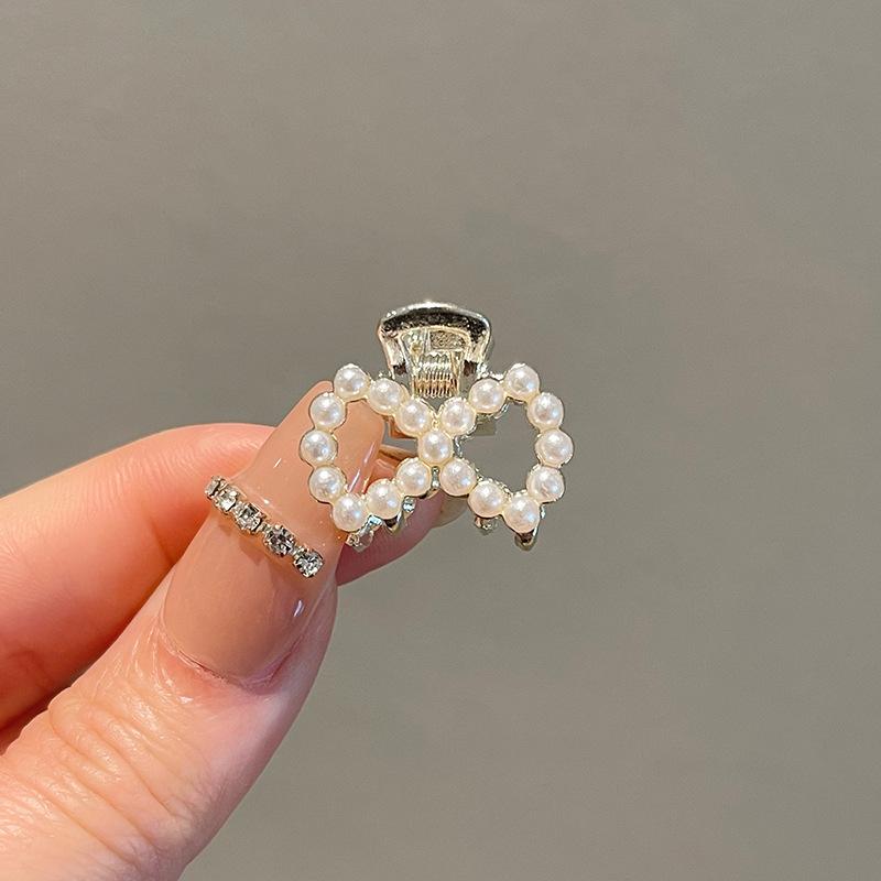 Pearl Rhinaute Small Hair Clip Female Net Celebrity Delicate High Ponytail Clip Korean Advanced Side Broken Hair Clip Headwear