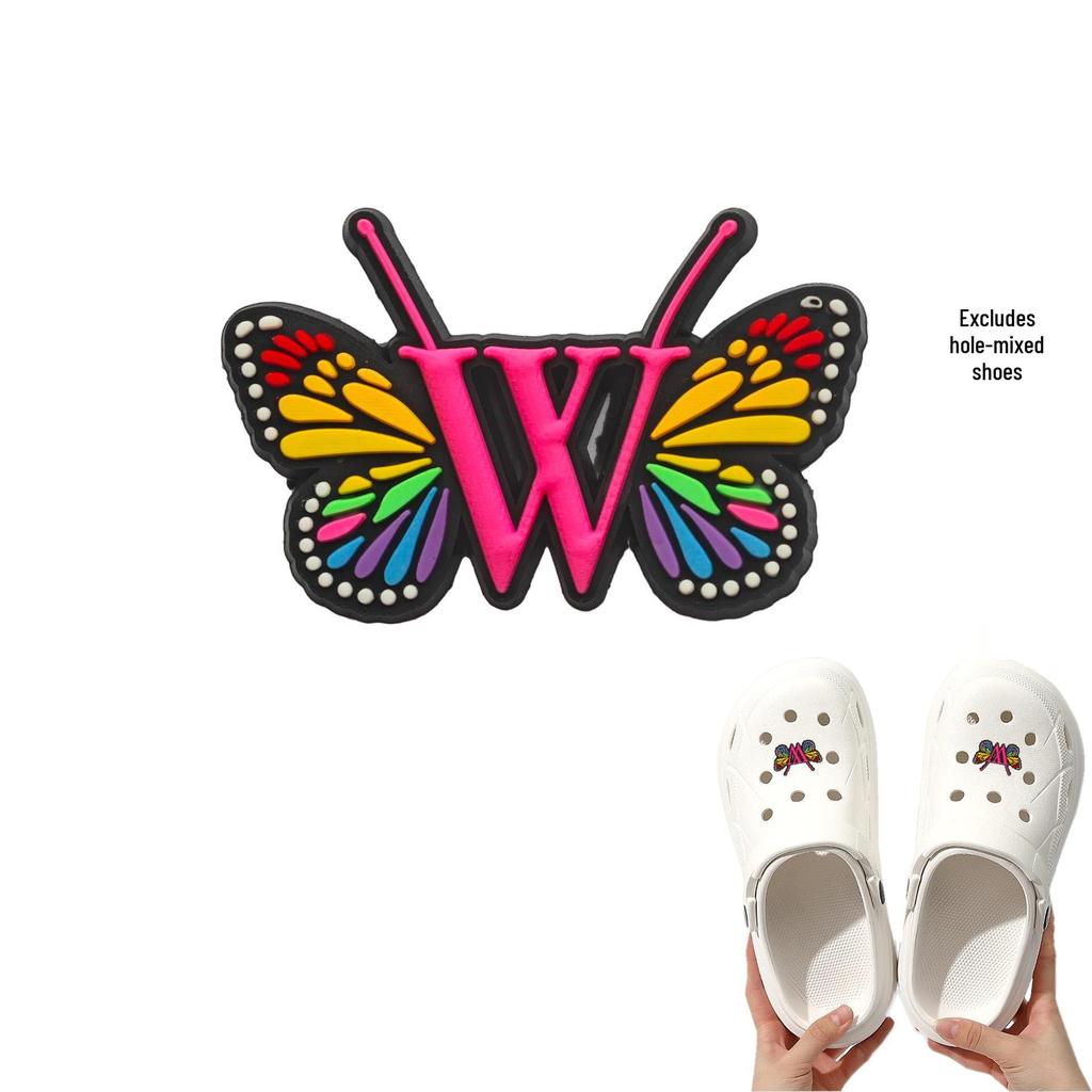Cross-border Cute Detachable PVC Shoe Ornaments: Butterfly, Letter, Cartoon Designs for Festival and Party Shoes