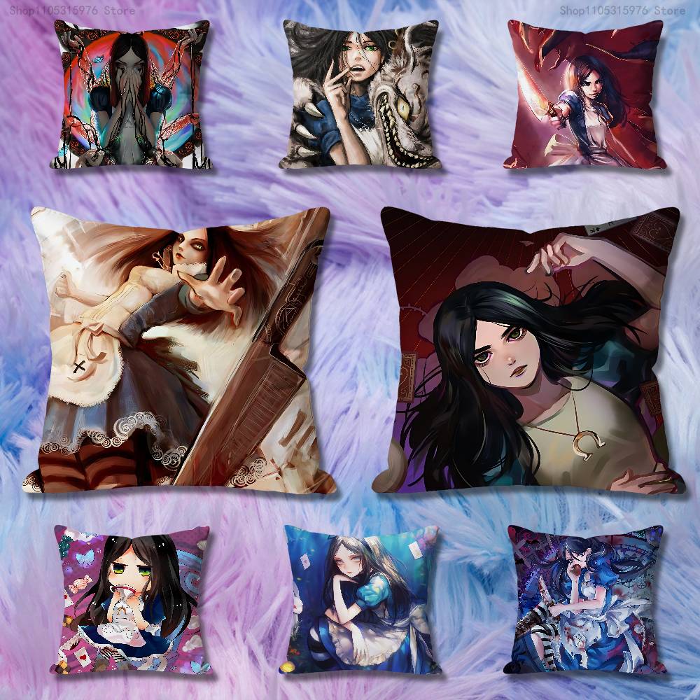 GAME AAlice MMadness Returns Various Sizes Square Pillow Case For Car Home Bedchamber Decor Custom Valentine Gift