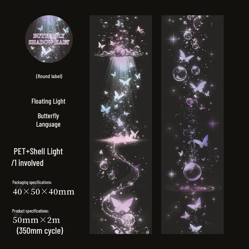 Butterfly Bubble Shell Washi Tape: Hazy Shadow Series for Journals