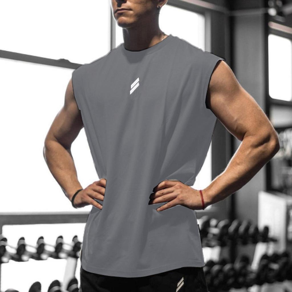 Men Stretch Cotton Vest Fitness Sports Casual Sleeveless Shirt