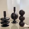 Nordic Black Glass Candle Holder: Luxurious Home Decor for Living Room Desktop