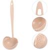 1 Piece 2 in 1 Soup Spoon Wheat Straw Long Handle Soup Spoon Kitchen Straining Ladle Soup Pan Spoon with Filter Strainer YY0774