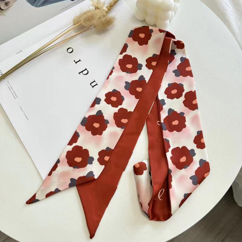 Korean Style Silk Scarf and Hairband Set - Versatile Women's Accessory for Summer