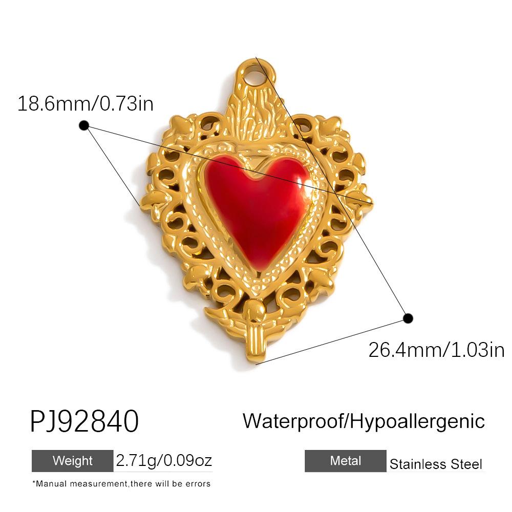 SUMMLY Trendy Wings Flame Heart Valentine's Day Pendant 18K Gold Plated Stainless Steel Romantic Charms Fashion Jewelry