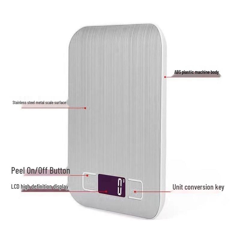 P20 Stainless Steel Kitchen Scale, 10kg Capacity - Ideal for Baking, Coffee, and Household Use