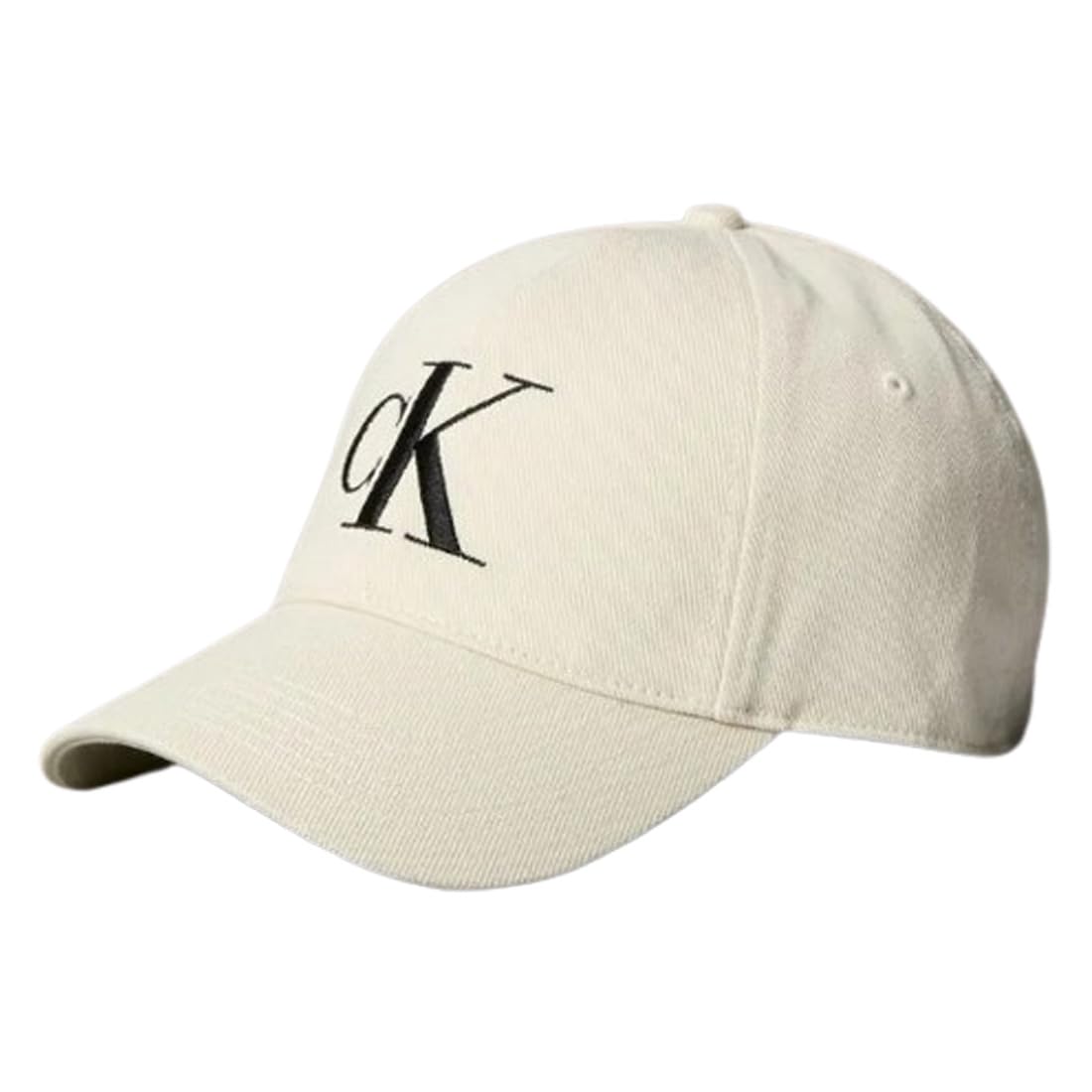 Calvin Klein CK Large Monogram Embroidery Baseball Bone White One Size Cap, 4G5024G, (100), [Used]