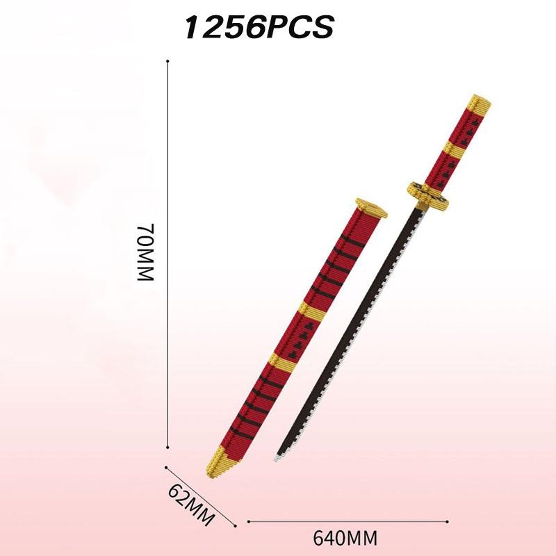 Non-Toxic Samurai Sword Cover Sword Building Blocks Ninja Blade Katana Japanese Anime Butterfly Knife Bricks Children Toys For Adult