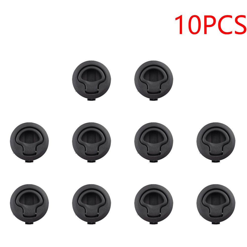 1-10Pcs Boat Door Latch Flush For Boat Pull Latch Plastic Marine Round 61*61*25mm Flush RV Handle Lock Boat Accessories
