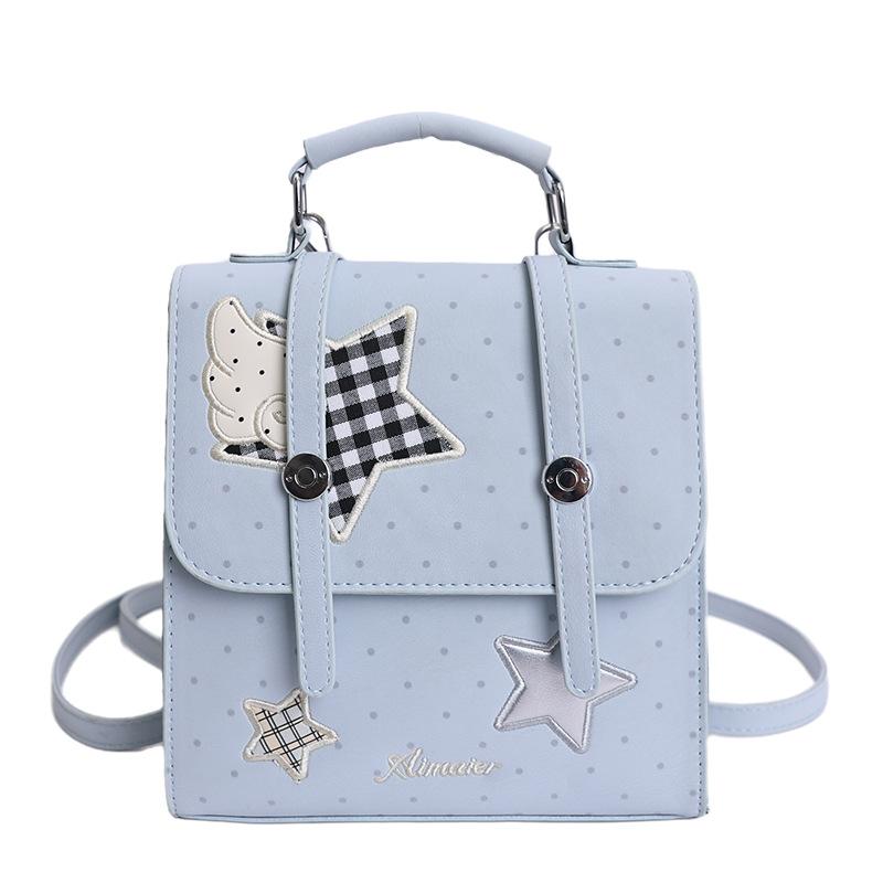 Spring and Summer New Fashion Trend Shoulder Messenger Bag Girls Commuter Leisure Backpack Multi-purpose Double Shoulder Small Schoolbag