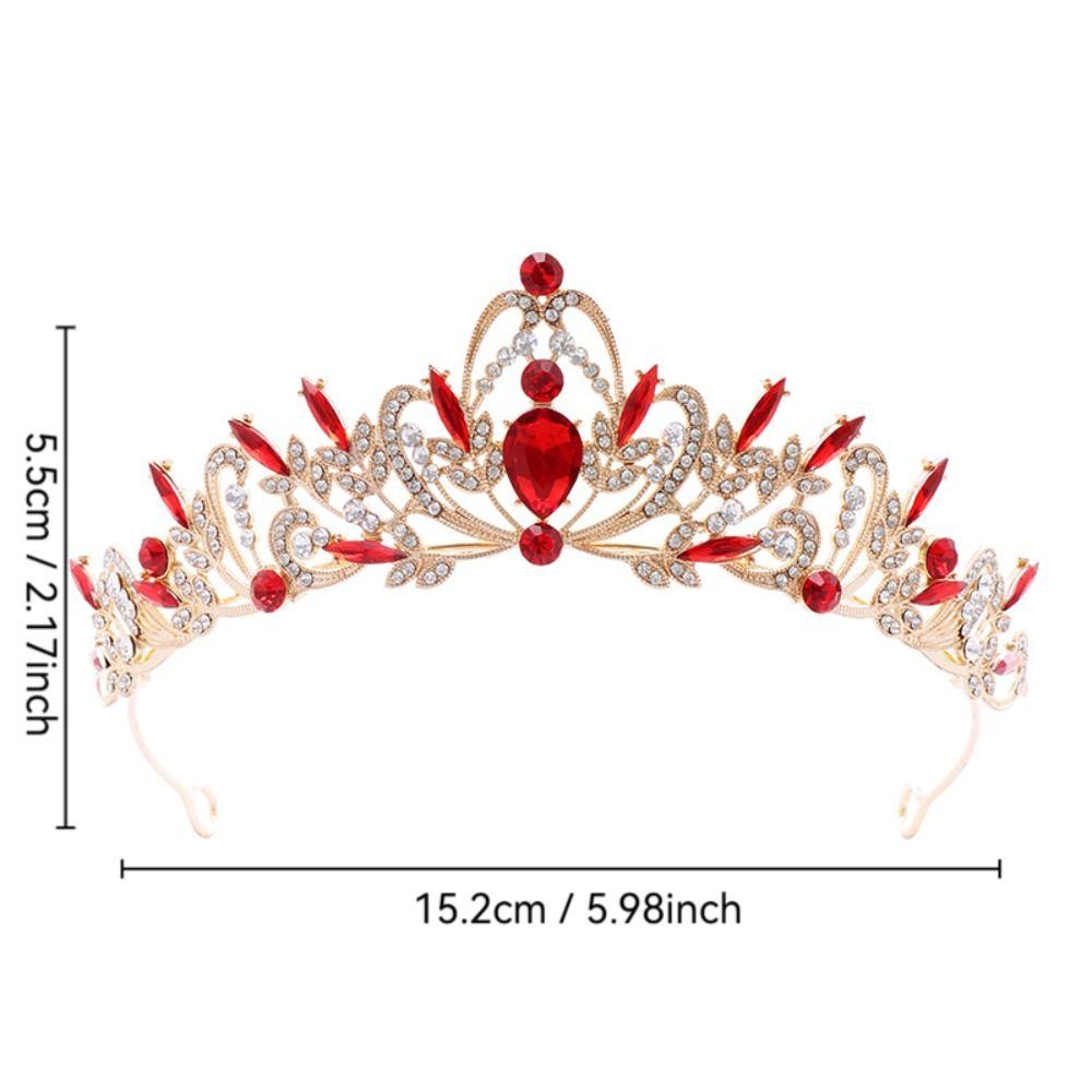 Trendy Rhinestone Queen Princess Crown Alloy Luxurious Bride's Crown Baroque Hair Accessories Crystal Tiara Wedding Party