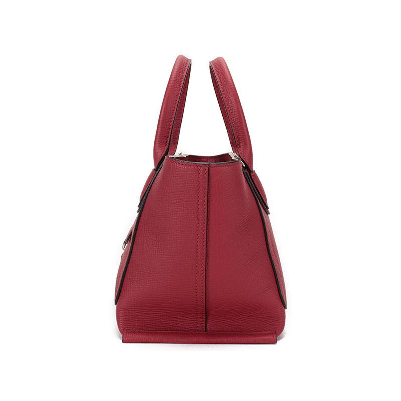 Longchamp Sac à bandoulière 22 Poignée Courte Cuir Granulé Sac à bandoulière Petit Sacs à main pour femmes Rouge Framboise 10103HTAP59