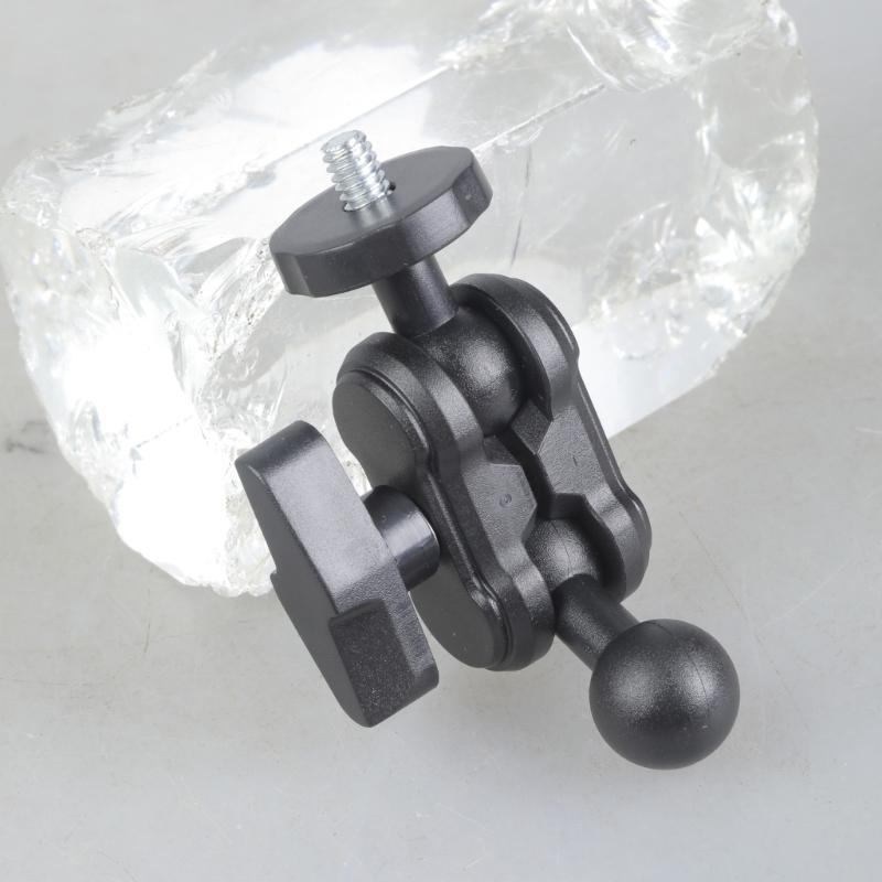 Modifiable 360 Degree Whirling 17mm Plastic Sphere Joint Link 1/4 Foot Thread For Camera Phone  Car Motorbike Mount
