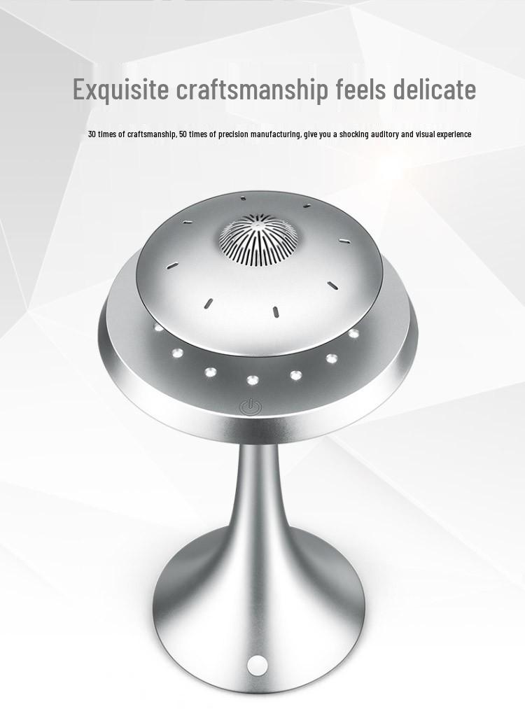 Anxing Gou Magnetisch levitierender UFO-Lautsprecher: Siebenfarbige Lichter, Kabelloses Bluetooth, Multifunktionaler Intelligenter Fliegende-Saucer-Lautsprecher Geschenk.