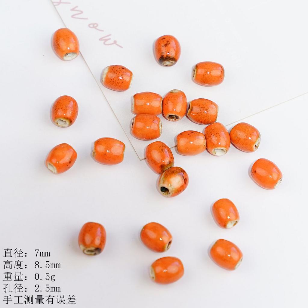 Jingdezhen straight hole ceramic bead rice bead special-shaped bracelet accessories string bead material DIY jewelry wholesale