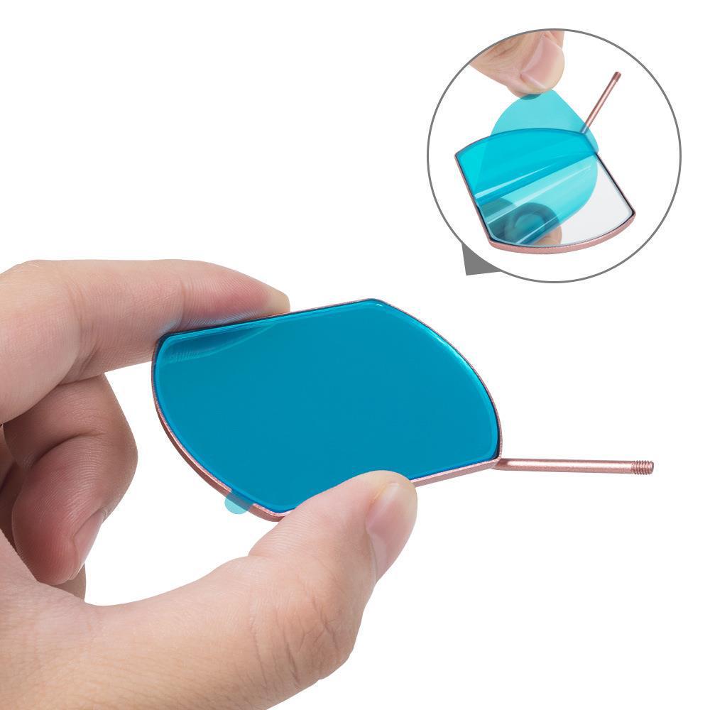 Large Rectangle Eyelash Inspection Mirror with Stainless Steel Handle