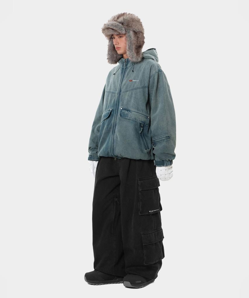 DIMITO Denim Multi Cargo Pants (Wide Fit Lv.2) Dw Black