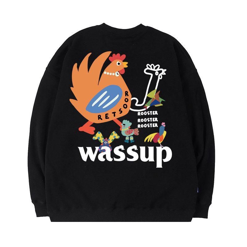 

Trendy Brand Collaboration Year of the Snake Zodiac Heavyweight Sweatshirt for Men, Autumn and Winter Fleece-Lined Couple s Crew Neck Top Jacket Black Zodiac Rooster (Premium Essential) L