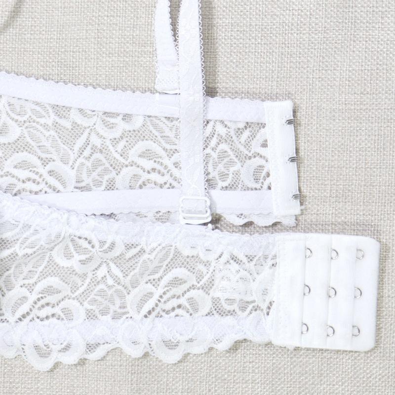 Top thin bottom thick women's small size underwear sexy lace bow sponge gathered bra steel ring pure desire wind bra
