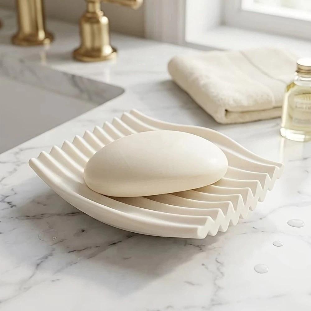 Drain Design Soap Dish 3D Printed Jewelry Storage Tray Minimalist Wavy Soap Dish Kitchen
