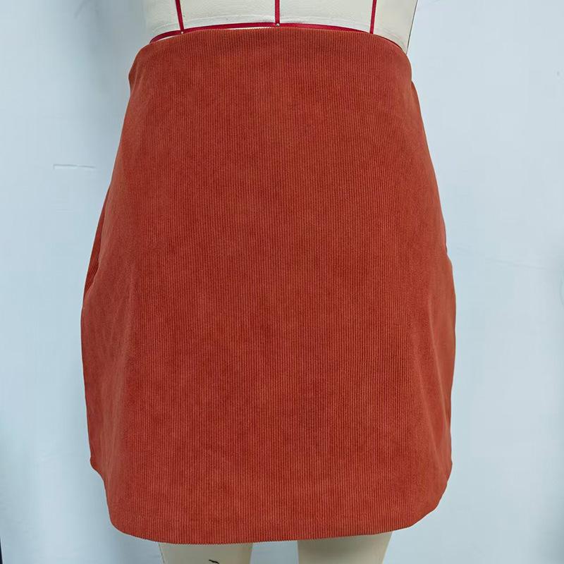 2025 High-Waisted Corduroy Mini Skirt with Shorts – Fashionable Autumn Style for Women