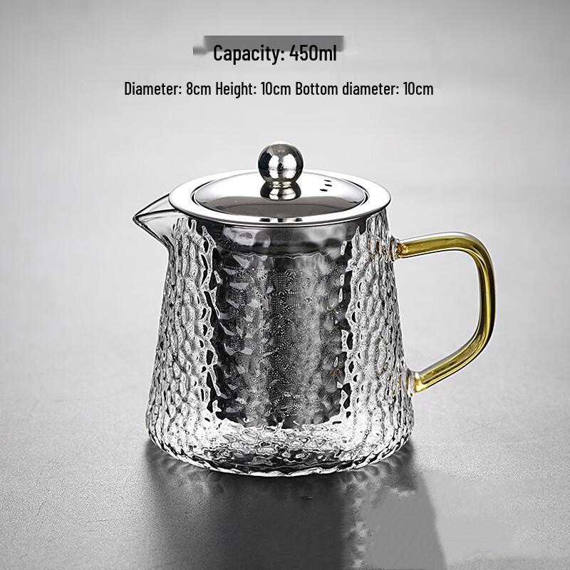 Hammered Glass Teapot with Stainless Steel Infuser
