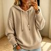Women's Color Pullover Hooded Knit Sweater with