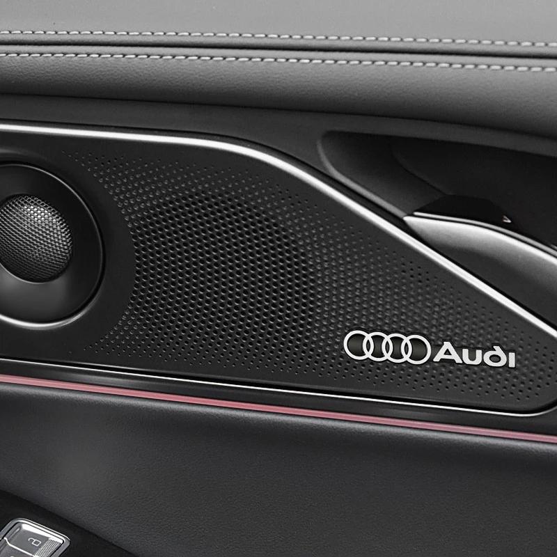 4pcs car audio decorate 3D Aluminum Badge Emblem Sticker For Audi A4 A3 A5 A6 A1 A7 A8 Q2 Q3 Q5 Q7 Q8 TT Accessories Car Styling
