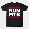 Men Black Print T-shirt Mountain Bike Life No-Cut Transfer Paper Print Cotton Tshirt