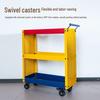 Three-Layer Mobile Tool Cart with Metal Perforated Panel and Storage Racks