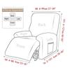 1 3 Seater Water Repellent Recliner Sofa Cover Solid Color Arm Chair Covers Anti -Dirty Sofa Slipcover For Living Room Furniture