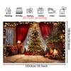 2D FLAT1PC Winter Christmas Background Cloth, Warm Room Christmas Tree Gift Box, Fireplace Design Background