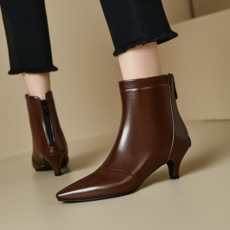 Pointed Martin Boots Short Knight Boots Mid Heel 32-48 Boots And Ankle Boots