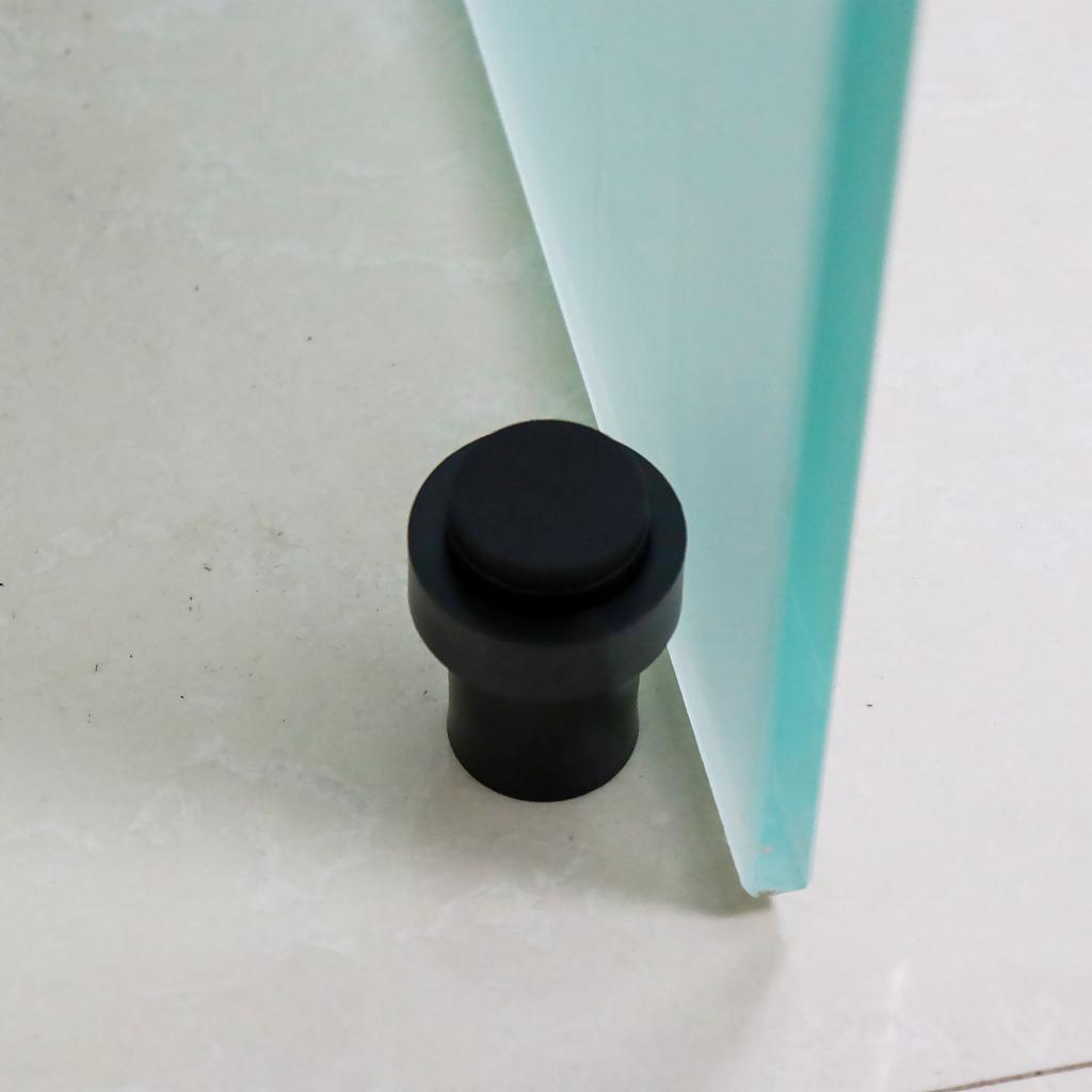Black Stainless Steel Floor Door Stop Cylindrical Wall Protector Heavy Duty Universal Bottom Top Door Mount