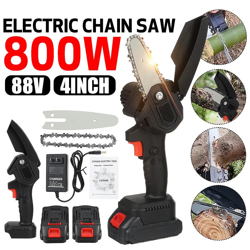 88V Cordless Reciprocating Saw 4 Blades Rechargeable Electric Saw Metal Cutting Woodworking Tool Kit with 1/2 Battery +Box