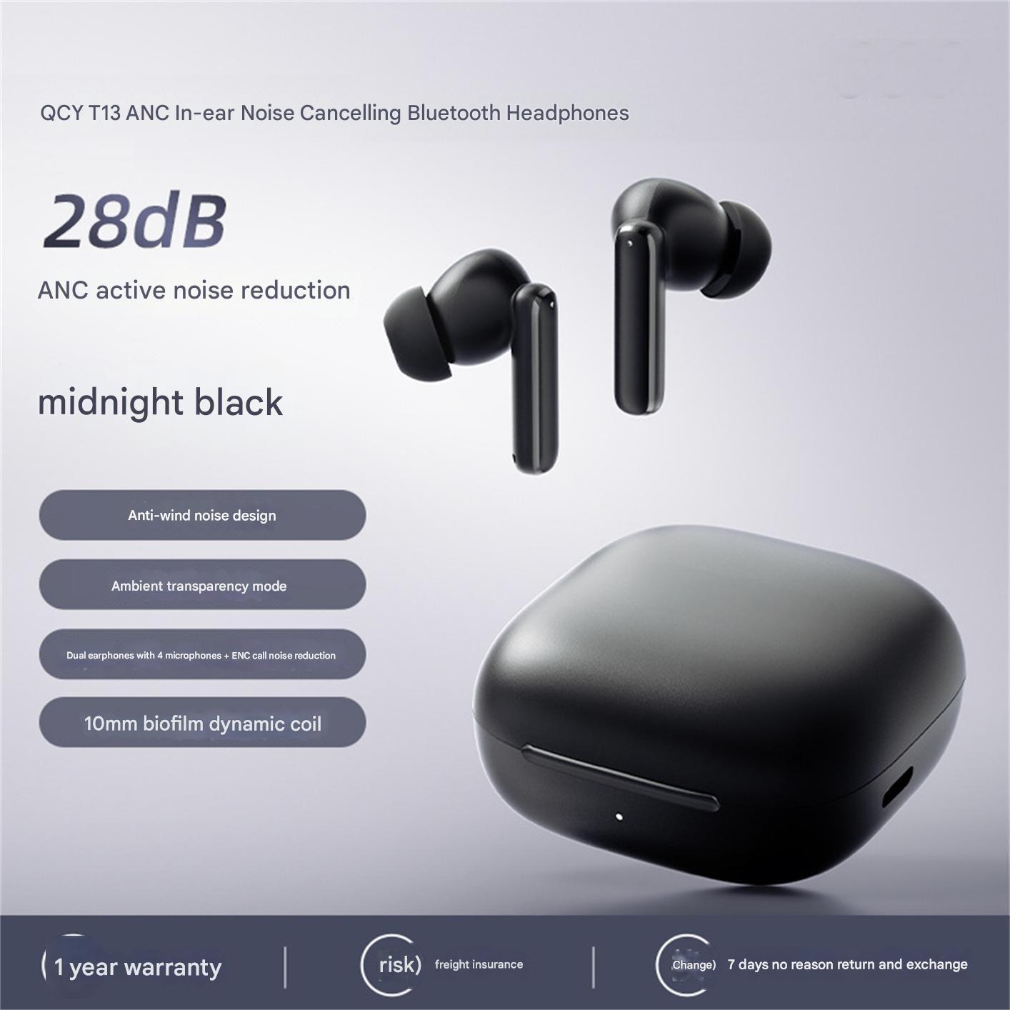 

Активное шумоподавление True Wireless Bluetooth-гарнитура In-Ear Sleeping Super Long Life Battery Large Power One Size чёрный