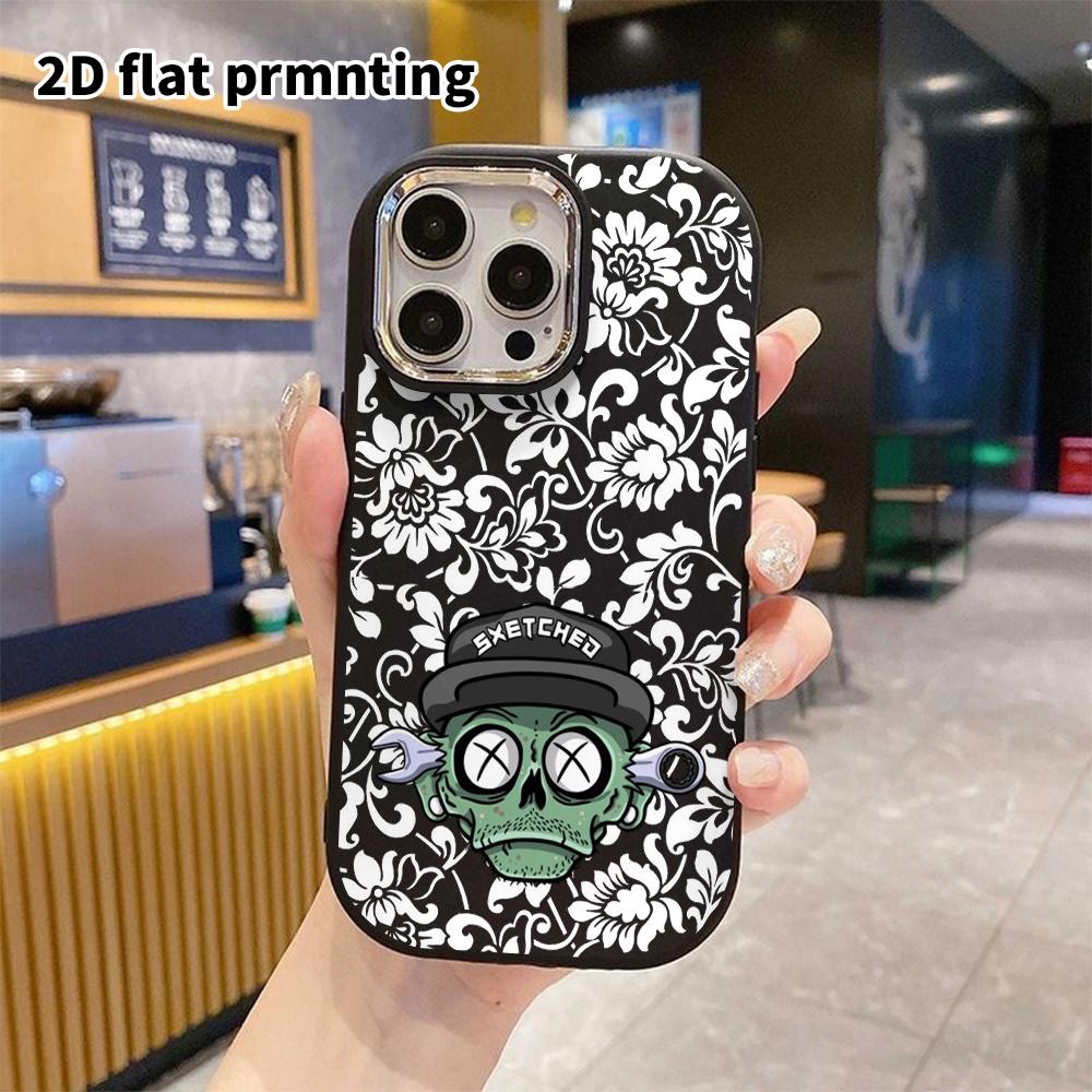 Phone Case: 2D Flat Design Suitable for iPhone 18 17 16 15 14 13 Pro, Couple Style, Zombie Skull, Christmas and Halloween Gift