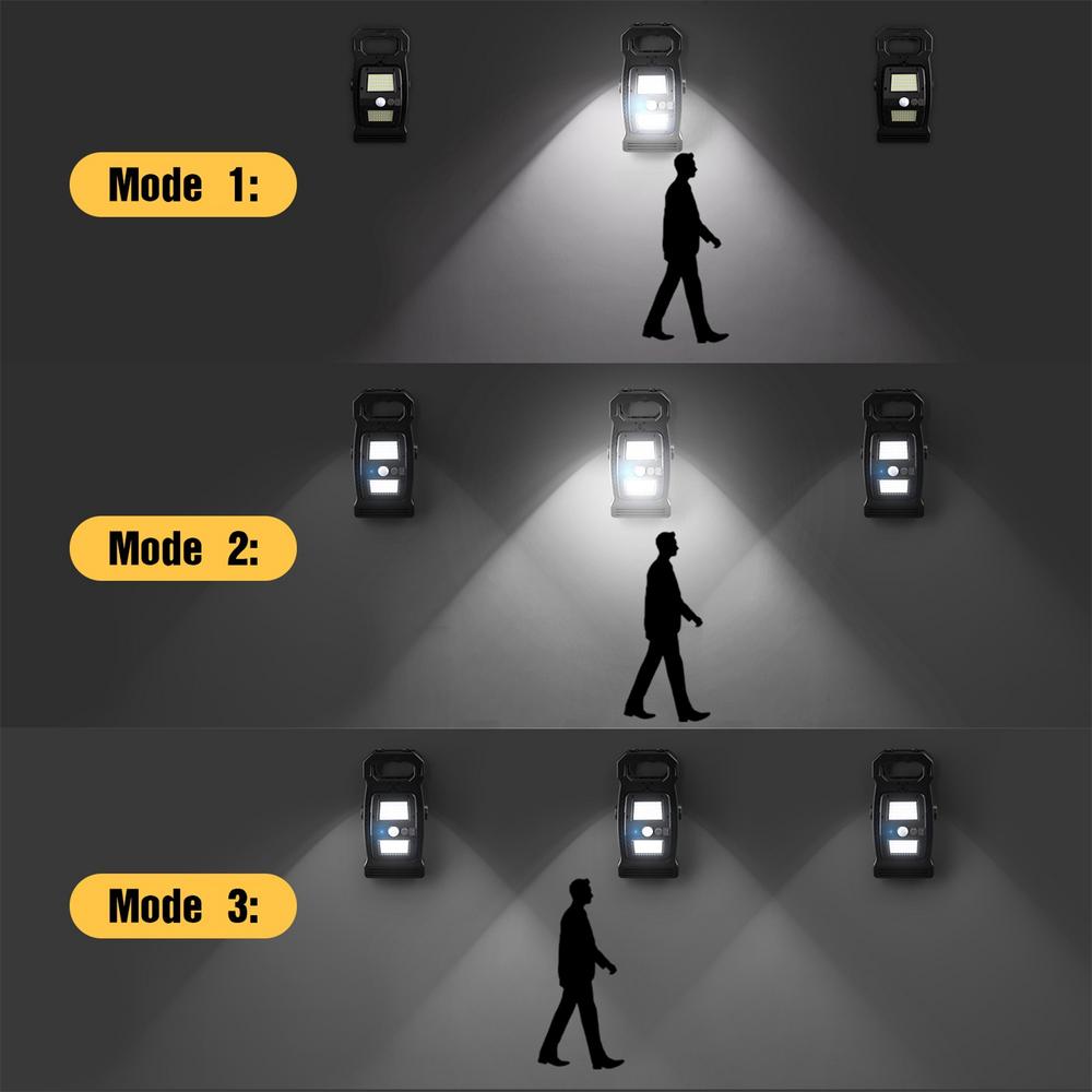 Clip On Solar Lights 360 Degree Rotatable Solar Fence Light Waterproof Energy-Efficient Motion Sensor Clip Lamp For Camping