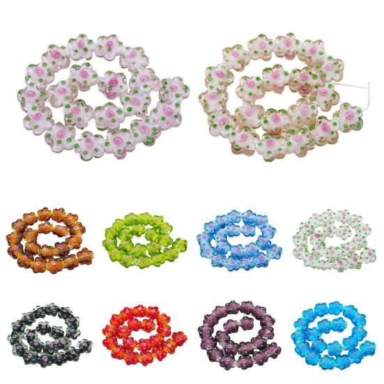 20Pcs Flower Glass Beads for DIY Jewelry Making Handcrafted Bracelets Necklaces Earrings Accessories Colorful Beads DIY Jewelry Supplies